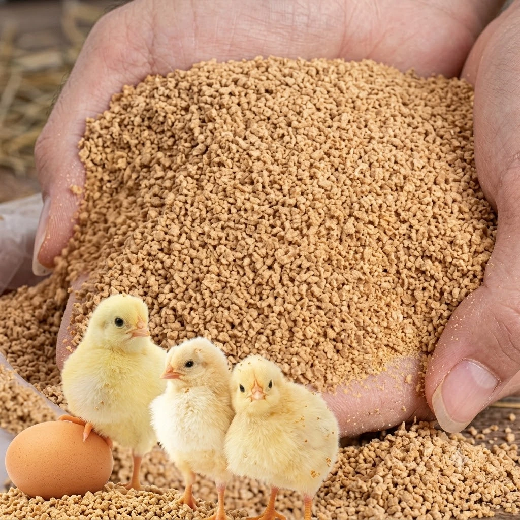 Poultry feed raw materials soya DOC and soyabean meal stored for feed mills